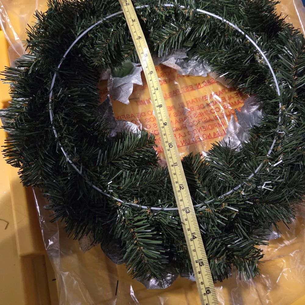 Sparkling Silver Poinsettia Holiday Wreath